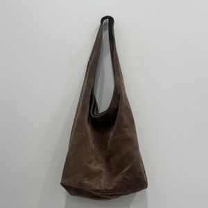 Elegant Brown Suede Shoulder Bag Purchased in Barcelona